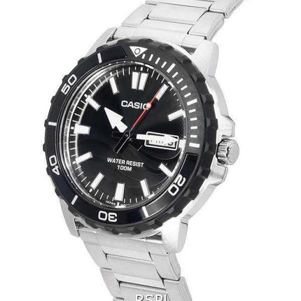 Orologio da uomo Casio Enticer standard analogico quadrante nero al quarzo MTD-125D-1A1 MTD125D-1A1 100M