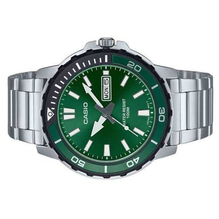 Orologio da uomo Casio Standard Analogico Acciaio Inossidabile Quadrante Verde Quarzo MTD-125D-3AV 100M