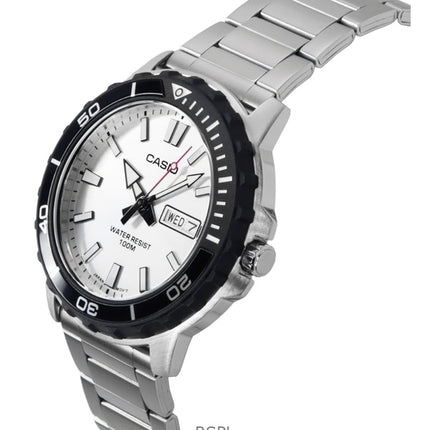 Orologio da uomo Casio Standard Analogico in acciaio inossidabile con quadrante argentato al quarzo MTD-125D-7AV 100M