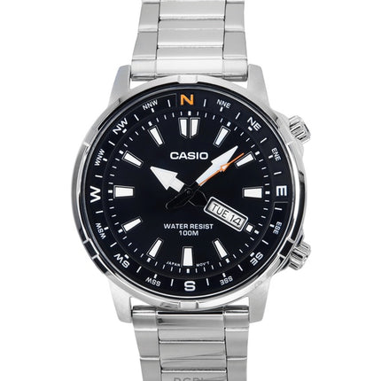 Orologio da uomo Casio Standard Analogico Acciaio Inossidabile Quadrante Nero Quarzo MTD-130D-1A4V 100M