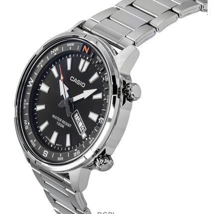 Orologio da uomo Casio Standard Analogico Acciaio Inossidabile Quadrante Nero Quarzo MTD-130D-1A4V 100M