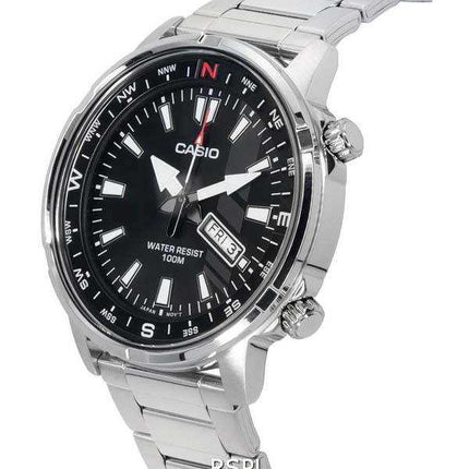 Orologio da uomo Casio Enticer standard analogico in acciaio inossidabile al quarzo MTD-130D-1A MTD130D-1 100M