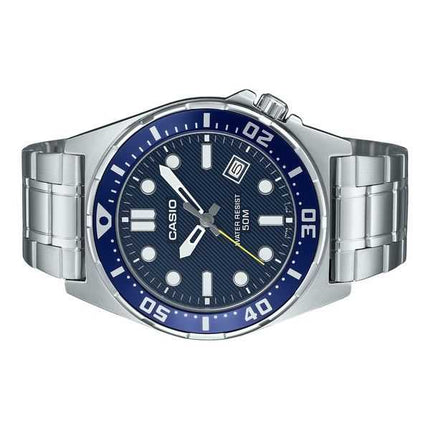Orologio da uomo Casio Standard Analogico in acciaio inossidabile con quadrante blu al quarzo MTD-135D-2AV