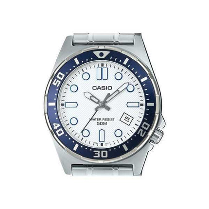 Orologio da uomo Casio Standard Analogico in acciaio inossidabile con quadrante bianco al quarzo MTD-135D-7AV