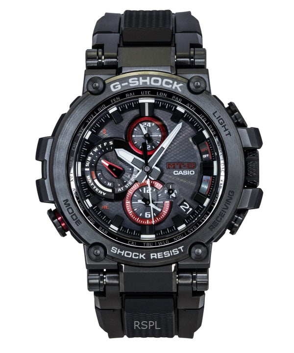 Orologio da uomo Casio G-Shock MT-G Analog Smartphone Link con cinturino in resina e quadrante nero Solar MTG-B1000B-1A 200M
