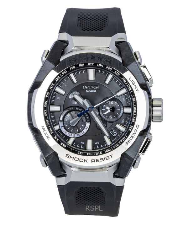 Orologio da uomo Casio G-Shock MT-G con cinturino in resina e collegamento per smartphone, analogico, quadrante nero, solare MTG-B4000-1A 200M