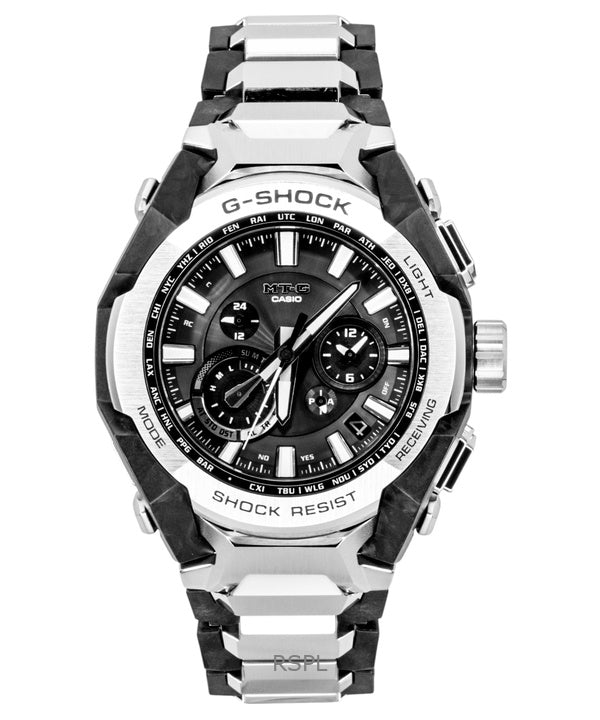 Orologio da uomo Casio G-Shock MT-G analogico con collegamento allo smartphone, quadrante nero, alimentazione solare MTG-B4000D-1A, impermeabile fino a 200 metri.