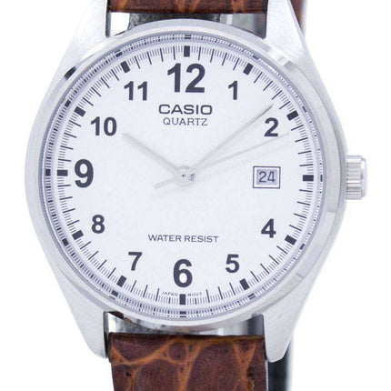 Orologio da uomo Casio quarzo quadrante bianco cinturino in pelle marrone MTP-1175E-7BDF MTP1175E-7BDF orologio da uomo