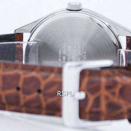 Orologio da uomo Casio quarzo quadrante bianco cinturino in pelle marrone MTP-1175E-7BDF MTP1175E-7BDF orologio da uomo