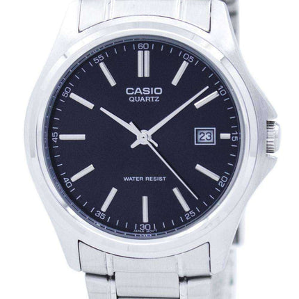 Orologio da uomo Casio analogico al quarzo quadrante nero in acciaio inossidabile MTP-1183A-1ADF MTP-1183A-1A