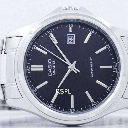 Orologio da uomo Casio analogico al quarzo quadrante nero in acciaio inossidabile MTP-1183A-1ADF MTP-1183A-1A