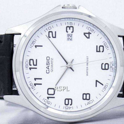 Orologio da uomo al quarzo analogico Casio in pelle nera MTP-1183E-7BDF MTP1183E-7BDF Orologio da uomo