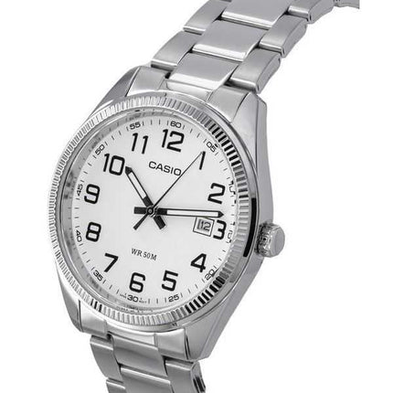 Orologi da uomo Casio analogico standard in acciaio inossidabile quadrante bianco al quarzo MTP-1302D-7B