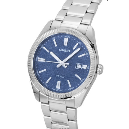 Orologio da uomo Casio Standard Analogico in acciaio inossidabile con quadrante blu al quarzo MTP-1302DA-2A1V