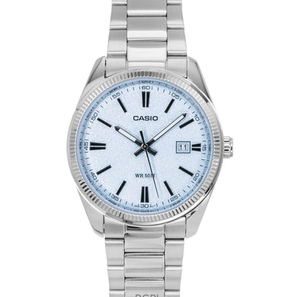 Orologio da uomo Casio Standard Analogico in acciaio inossidabile con quadrante blu chiaro al quarzo MTP-1302DA-2A2V