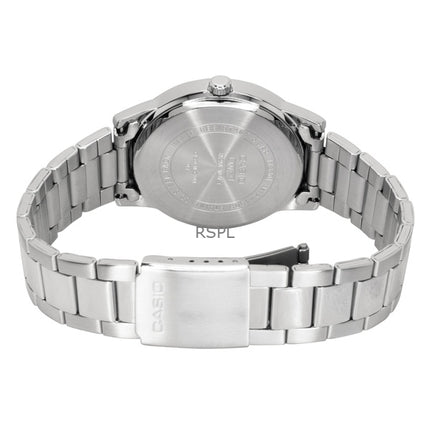 Orologio da uomo Casio analogico in acciaio inossidabile con quadrante nero al quarzo MTP-1303DD-1AV
