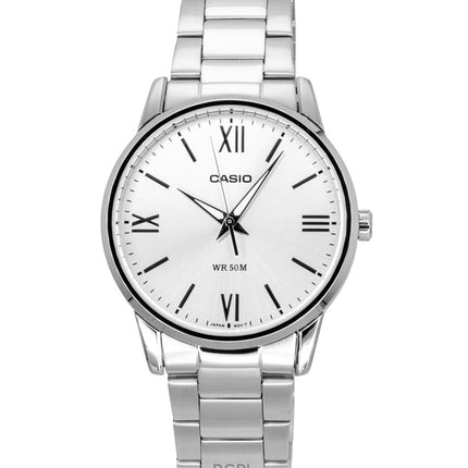 Orologio da uomo Casio analogico in acciaio inossidabile con quadrante argentato al quarzo MTP-1303DD-7AV