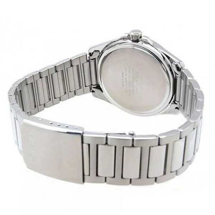 Orologio da uomo Casio classico analogico in acciaio inossidabile quadrante argentato al quarzo MTP-1370D-7A2