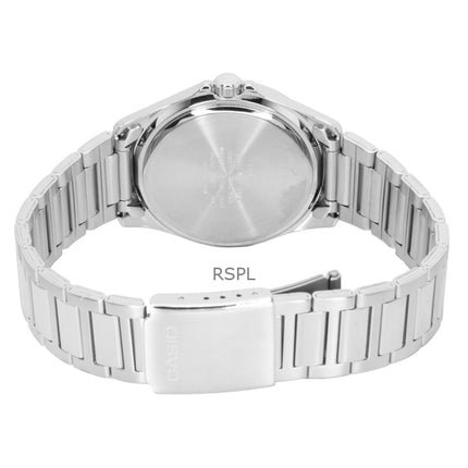 Orologio da uomo Casio Standard Analogico in acciaio inossidabile con quadrante bianco al quarzo MTP-1370D-7A3V