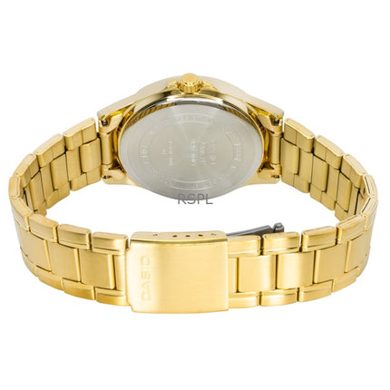 Orologio da uomo Casio Standard Analogico in acciaio inossidabile color oro con quadrante bianco al quarzo MTP-1381GD-7AV