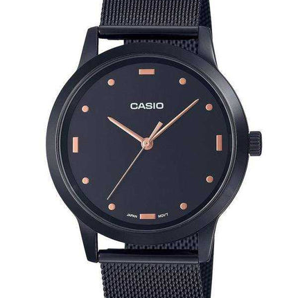 Orologio da uomo Casio analogico quadrante nero in acciaio inossidabile MTP-2022VB-1C MTP2022VB-1