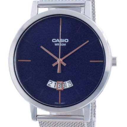 Orologio da uomo Casio Classic in maglia di acciaio inossidabile al quarzo MTP-B100M-2E MTPB100M-2E