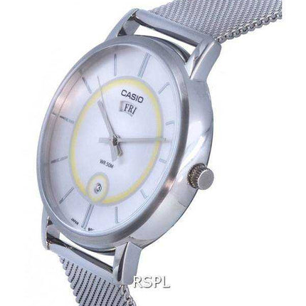 Orologio da uomo Casio analogico in acciaio inossidabile con quadrante argento al quarzo MTP-B120M-7A MTPB120M-7