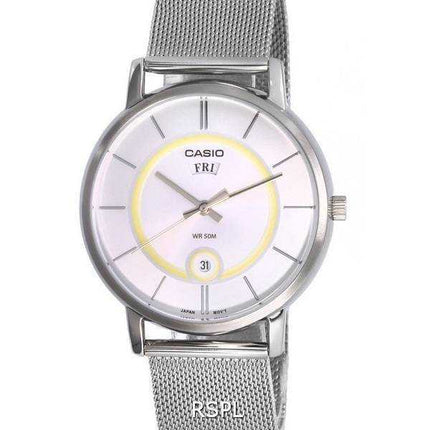 Orologio da uomo Casio analogico in acciaio inossidabile con quadrante argento al quarzo MTP-B120M-7A MTPB120M-7