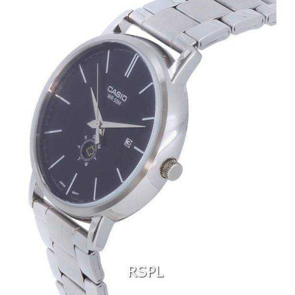 Orologio da uomo Casio analogico in acciaio inossidabile quadrante nero al quarzo MTP-B125D-1A MTPB125D-1