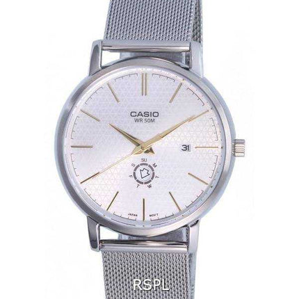Orologio da uomo Casio analogico in acciaio inossidabile con quadrante argento al quarzo MTP-B125M-7A MTPB125M-7