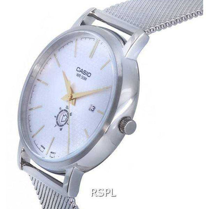 Orologio da uomo Casio analogico in acciaio inossidabile con quadrante argento al quarzo MTP-B125M-7A MTPB125M-7
