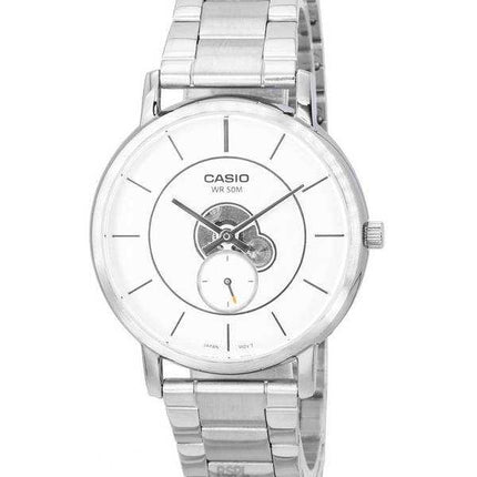 Orologio da uomo Casio standard analogico in acciaio inossidabile con quadrante argentato al quarzo MTP-B130D-7A MTPB130D-7