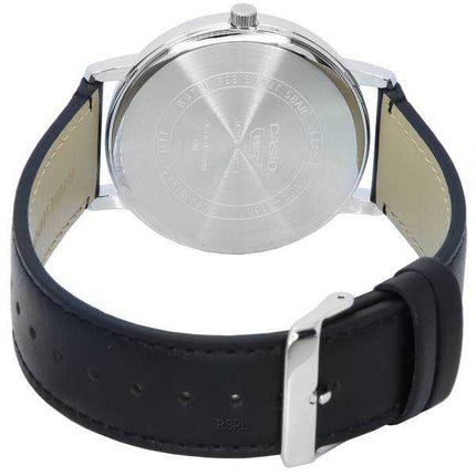 Orologio da uomo Casio standard analogico cinturino in pelle quadrante nero al quarzo MTP-B130L-1A MTPB130L-1