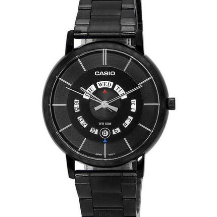 Orologio da uomo Casio standard analogico in acciaio inossidabile con quadrante nero al quarzo MTP-B135B-1A MTPB135B-1