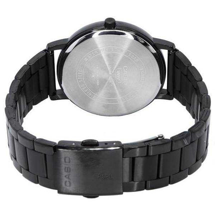 Orologio da uomo Casio standard analogico in acciaio inossidabile con quadrante nero al quarzo MTP-B135B-1A MTPB135B-1