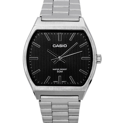 Orologio da uomo Casio Standard Analogico in acciaio inossidabile con quadrante nero al quarzo MTP-B140D-1A ricondizionato