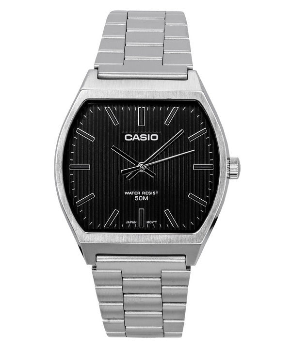 Orologio da uomo Casio Standard Analogico in acciaio inossidabile con quadrante nero al quarzo MTP-B140D-1A ricondizionato