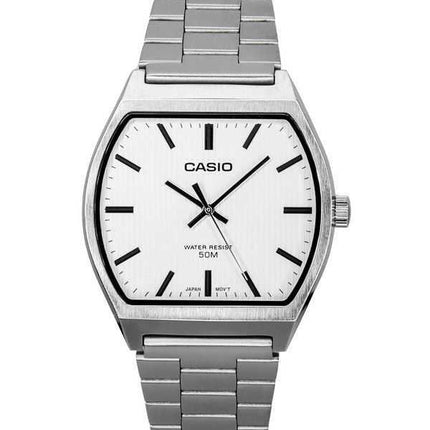 Orologio da uomo Casio analogico standard in acciaio inossidabile quadrante bianco al quarzo MTP-B140D-7A