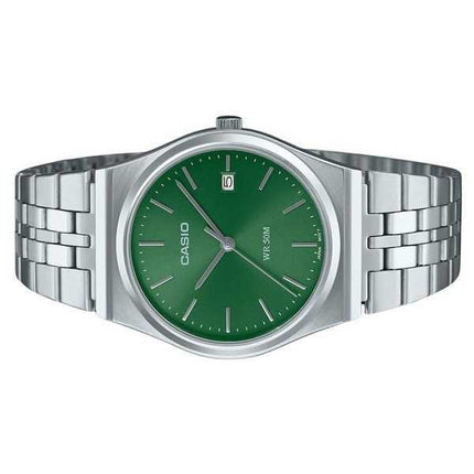 Orologio unisex Casio analogico standard in acciaio inossidabile con quadrante verde al quarzo MTP-B145D-3AV