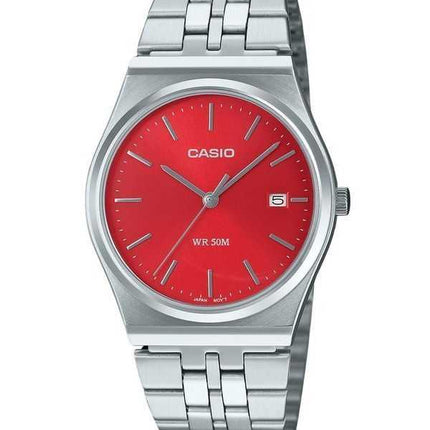 Orologio Casio Standard Analogico in Acciaio Inox con Quadrante Rosso al Quarzo MTP-B145D-4A2V Unisex