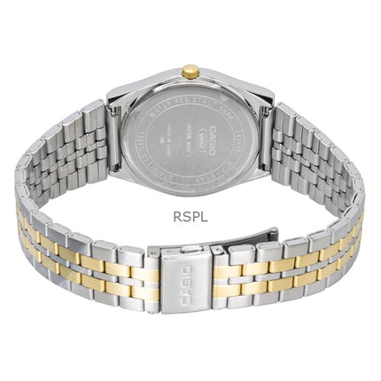 Orologio da uomo Casio analogico bicolore in acciaio inossidabile con quadrante bianco al quarzo MTP-B145SG-7AV