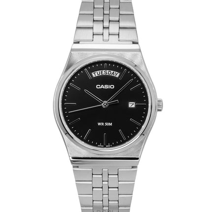 Orologio da uomo Casio Standard Analogico in acciaio inossidabile con quadrante nero al quarzo MTP-B146D-1AV