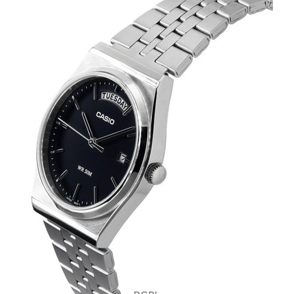 Orologio da uomo Casio Standard Analogico in acciaio inossidabile con quadrante nero al quarzo MTP-B146D-1AV