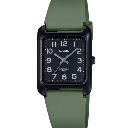 Orologio da uomo Casio Standard Analogico Cinturino in resina verde Quadrante nero Quarzo MTP-B175-3BV