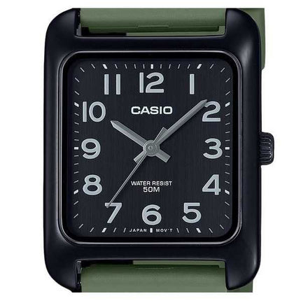 Orologio da uomo Casio Standard Analogico Cinturino in resina verde Quadrante nero Quarzo MTP-B175-3BV