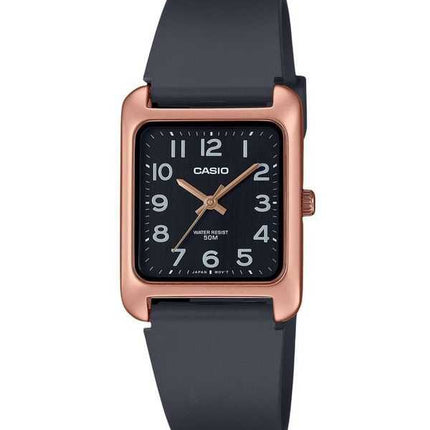 Orologio da uomo Casio Standard Analogico Cinturino in resina Quadrante nero Quarzo MTP-B175-5BV