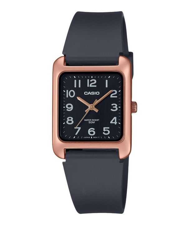 Orologio da uomo Casio Standard Analogico Cinturino in resina Quadrante nero Quarzo MTP-B175-5BV
