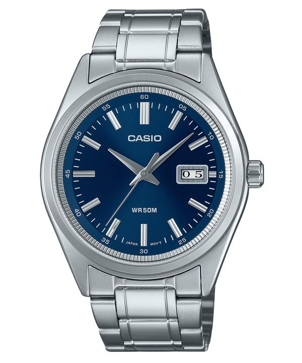 Orologio da uomo Casio Standard Analogico in acciaio inossidabile con quadrante blu al quarzo MTP-B180D-2AV