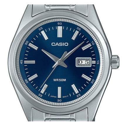 Orologio da uomo Casio Standard Analogico in acciaio inossidabile con quadrante blu al quarzo MTP-B180D-2AV