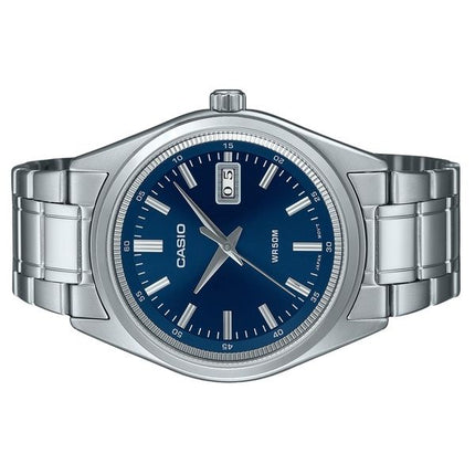 Orologio da uomo Casio Standard Analogico in acciaio inossidabile con quadrante blu al quarzo MTP-B180D-2AV